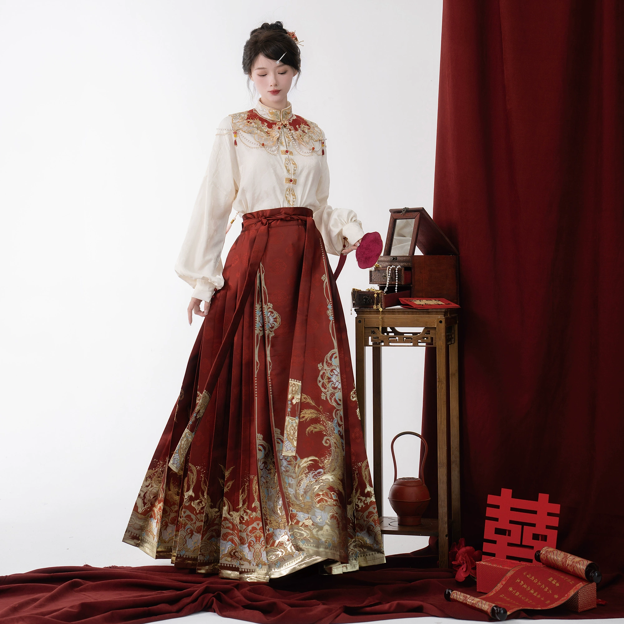 Большой размер новый тяжелый конский юбка с лапшой