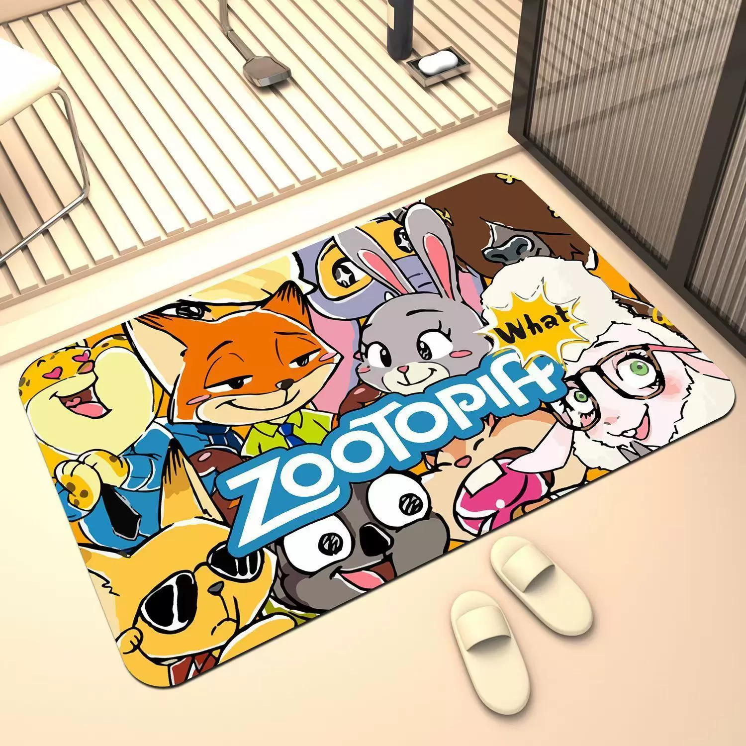 Сумасшедший город животных диатомовая грязь коврик для ванной коврик кролик полицейский коврик для ног