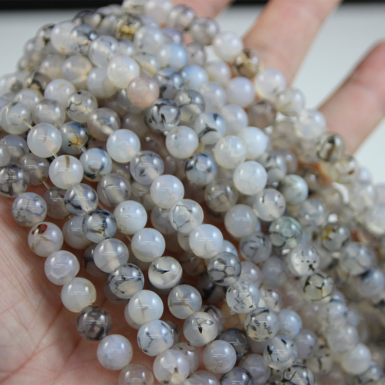 organic agate round beads