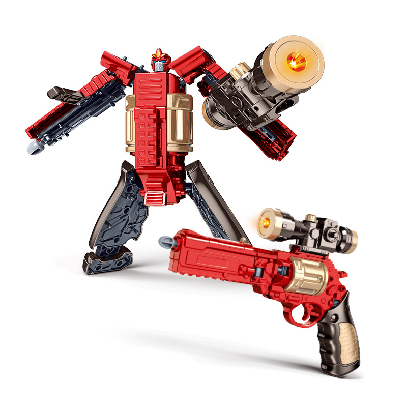 Red deformed revolver robot (two forms/sound and light/cannonball ejection)
