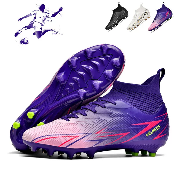 Cross-Border Aliexpress High-Top Football Shoes New Youth Ag Long Spike Student Adult Sports Game Training Shoes
