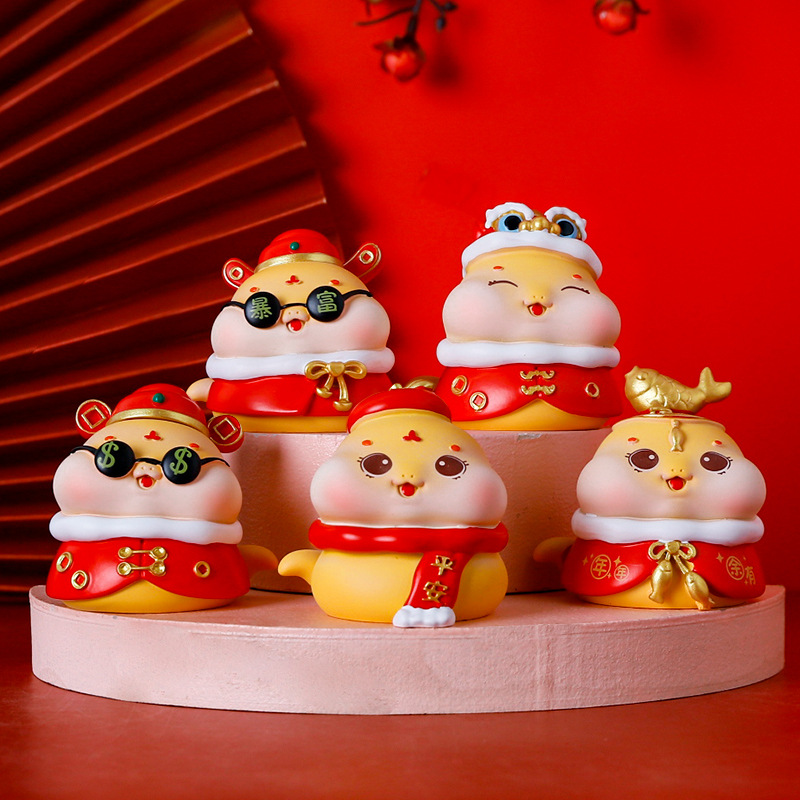 Q 귀여운 축복 작은 뱀 블라인드 박스 홈 국가적 추세 스타일 장식품 좋은 의미 축제 뱀 년 장식 도매