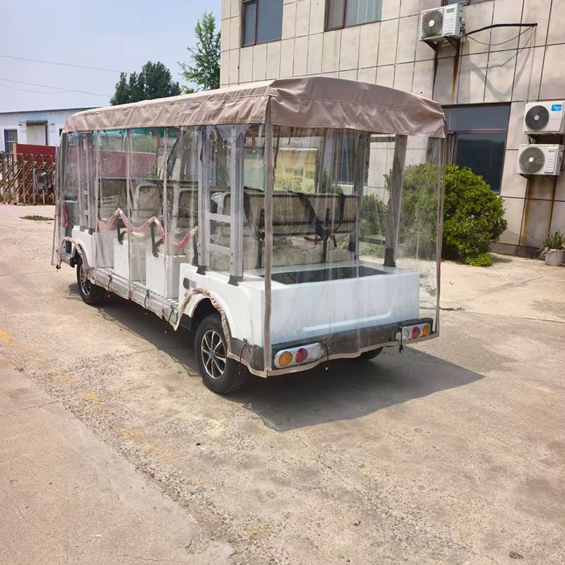 Electric sightseeing vehicle with 8-23 seats, scenic area shuttle vehicle, rainproof curtain, lithium battery sightseeing vehicle