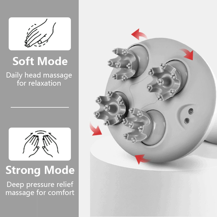 masajeador de cabeza transfronterizo cepillo eléctrico de meridianos resistente al agua y masajeador de cuero cabelludo de mano