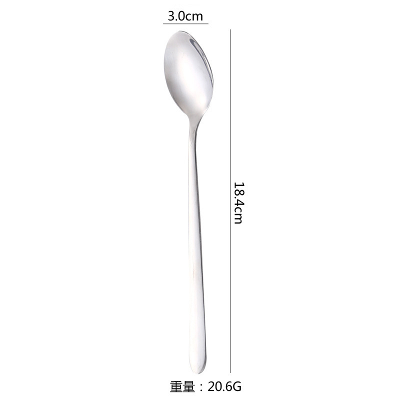 ステンレススプーン家庭用長柄スプーンシンプルコーヒースプーン子供食事攪拌スプーン工場食堂スプーン|undefined