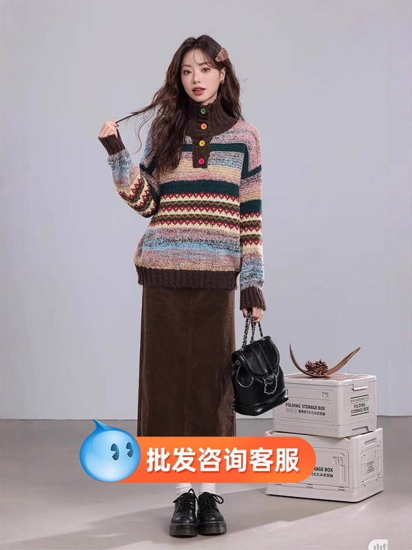 2025秋冬季新款宽松慵懒风羊绒毛衣韩版针织衫品牌女装批发货源|undefined