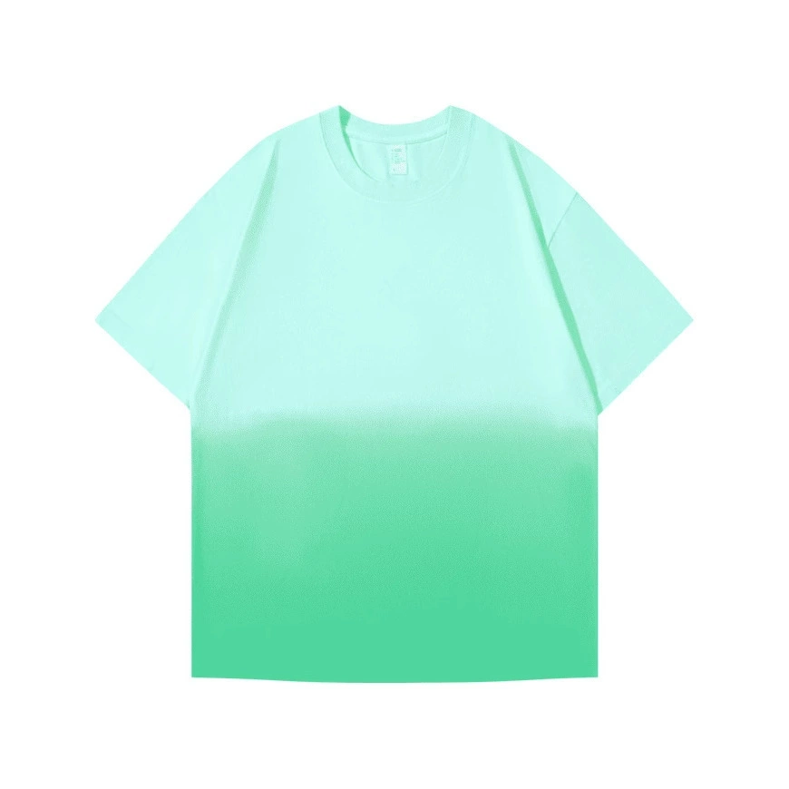 Дропшиппинг Европейская и американская трансграничная футболка с градиентом цвета, свободная футболка с круглым вырезом, летняя футболка с короткими рукавами и 3D цифровой печатью, повседневная