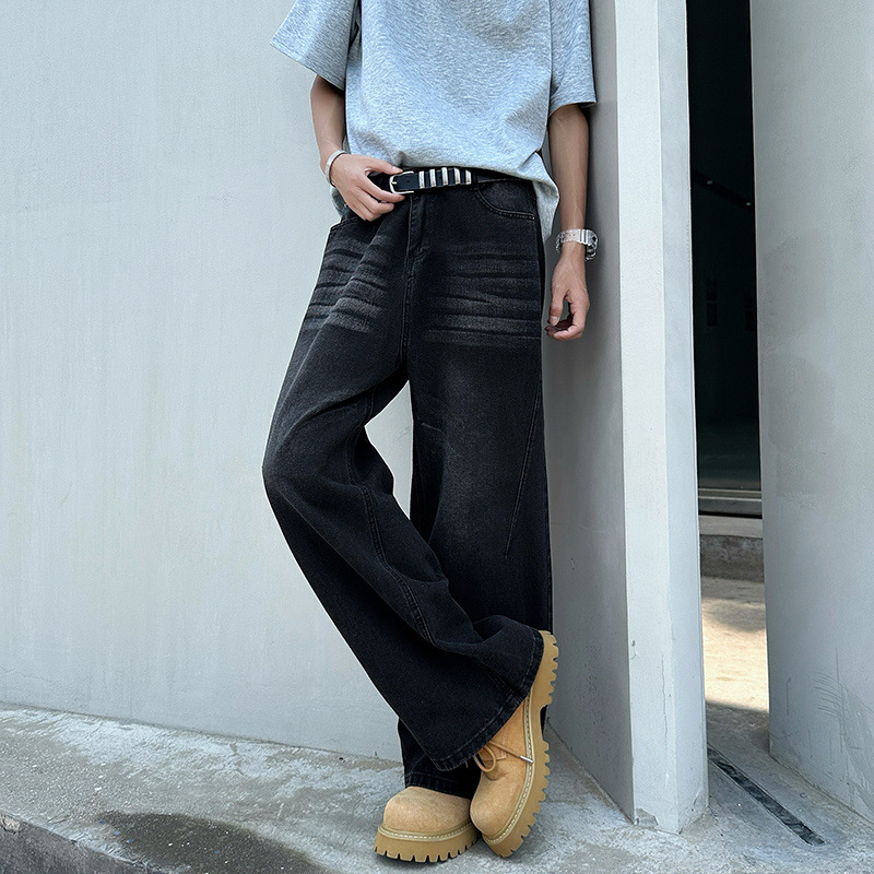 Jean homme large style rétro coupe droite ample tendance_voghion.com