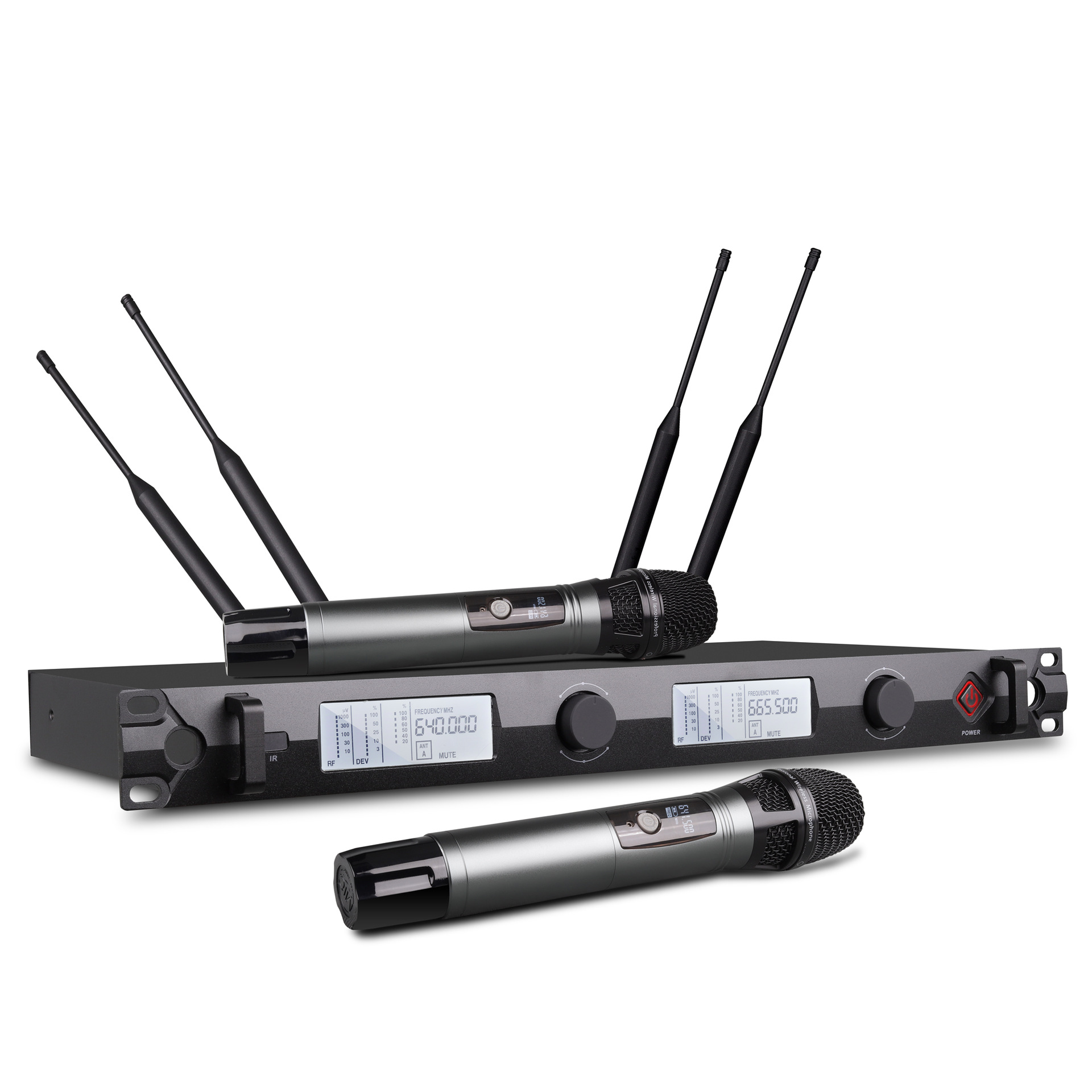 话筒1500米一拖二U段学校舞台演出户外麦克风心形指向降噪