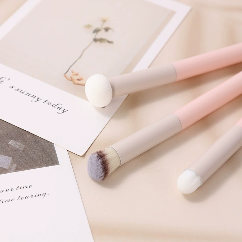 Foundation Sponge Concealer Brush Set, 3 Pieces, Soft Pink Makeup Applicators