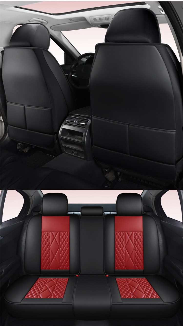 Car Seat Cushion, Suitable for All Seasons, Breathable in Summer, New Style, Fresh, Full Leather Seat Cover, Car Seat Cover, Waist Protection Integrated Seat Cushion