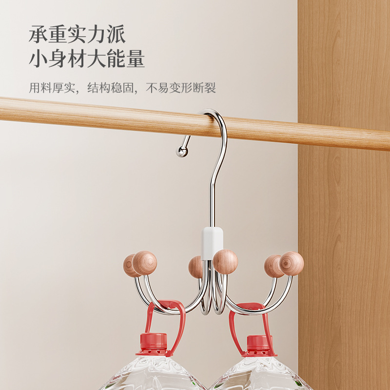 Gancho de seis mordazas, armario giratorio de 360 grados, estante para colgar, percha interior multifuncional, correa, bolsa, gancho de almacenamiento para ropa y sombreros