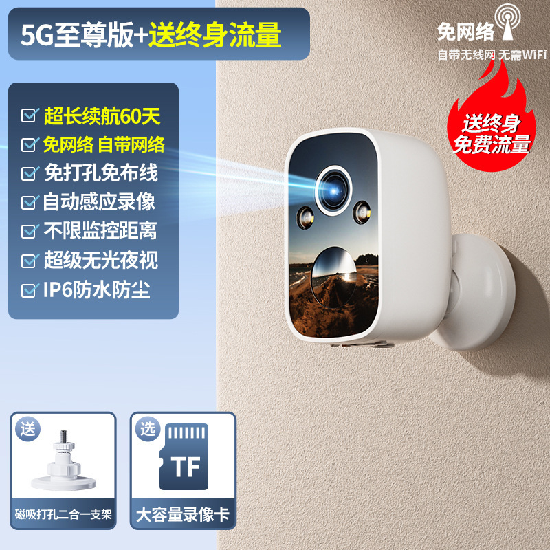 2025新款家用高清监控摄像头入户门口智能监控无需WIFI无线免插电|undefined