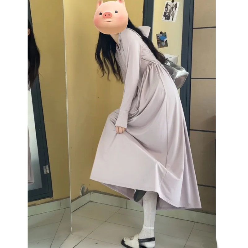 New Ice Silk Sun Protection Clothing Upf50+ Women's Robe Style Full-Body Sun Protection Long Skirt Outdoor Anti-Uv Dress for Women