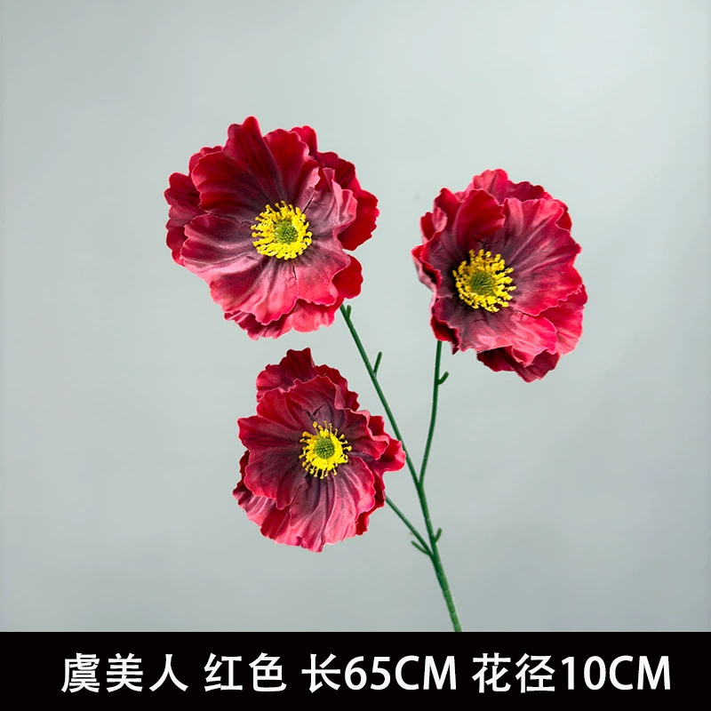 Красные искусственные цветы для свадьбы, искусственные цветы и композиции с шелковыми цветами, сценическое оформление, свадебные цветы, реалистичный