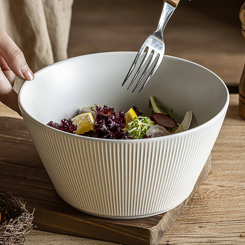 Suwen serie patrón vertical mate tazón de sopa práctico tazón grande de fideos Mao Xuewang tazón grande hogar debe comprar tazón de verduras