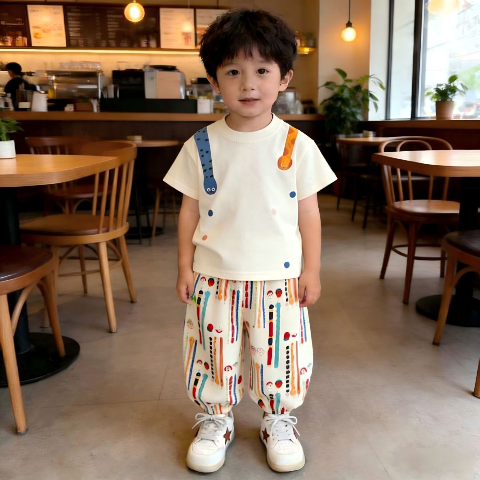 Summer short sleeve T-shirt, set, sleeves, Korean style, with short sleeve 2