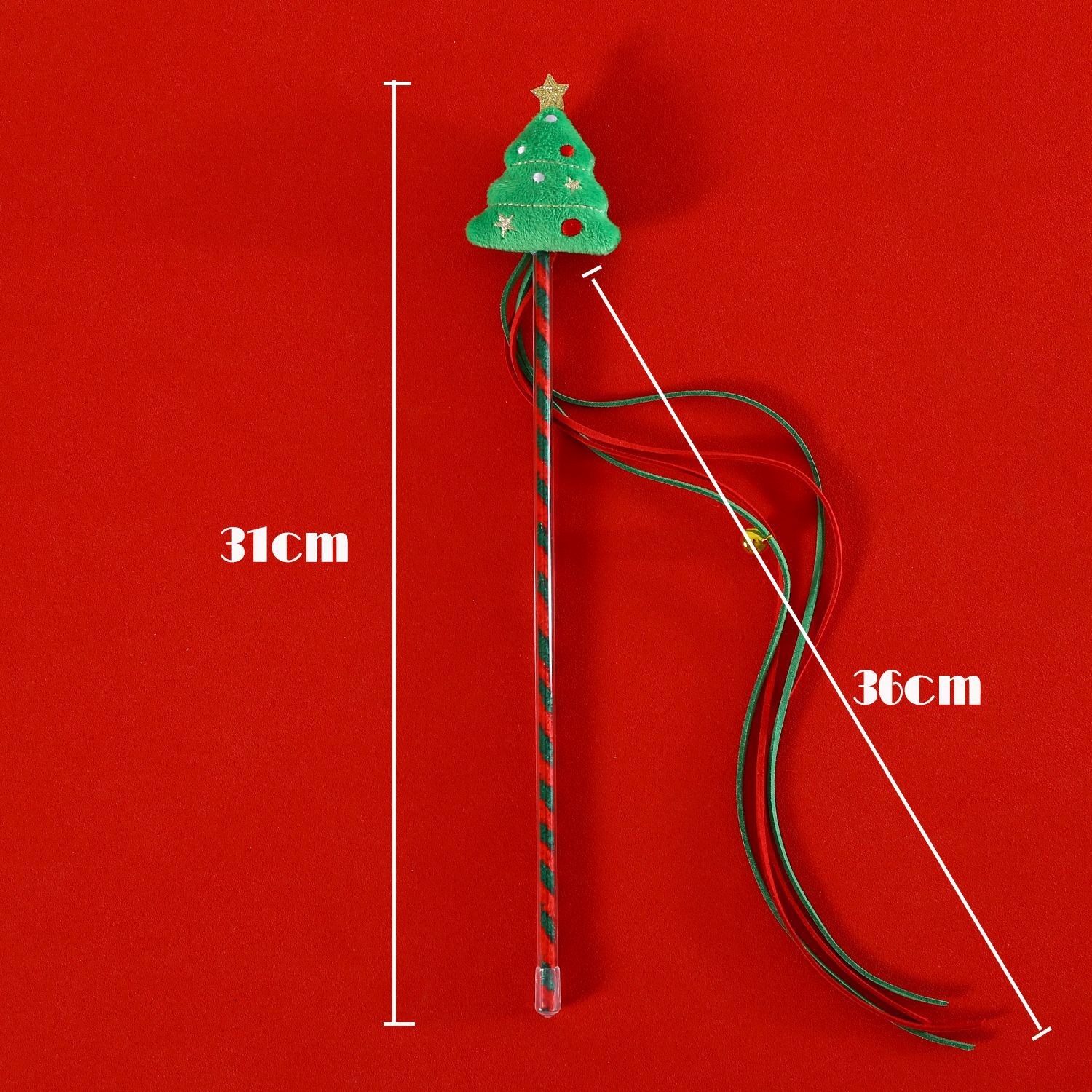 2023 Navidad felpa divertido gato palo varilla ELK nieve casa viejo hombre árbol dibujos animados borla sonido mascota gato juguete