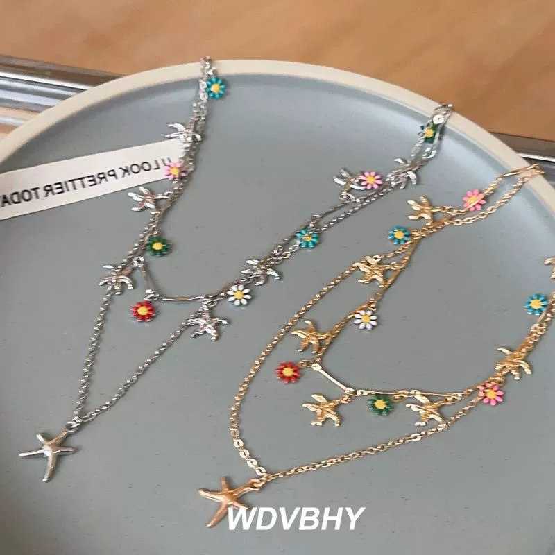 Слойное ожерелье со звездочками, универсальная цепочка для ключей или сумки, не тускнеет