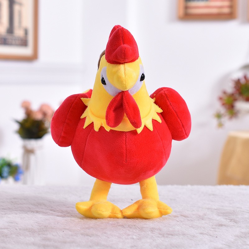 毛绒玩具生产可爱大公鸡玩偶棉花娃娃来图来样企业吉祥物LOGO直发