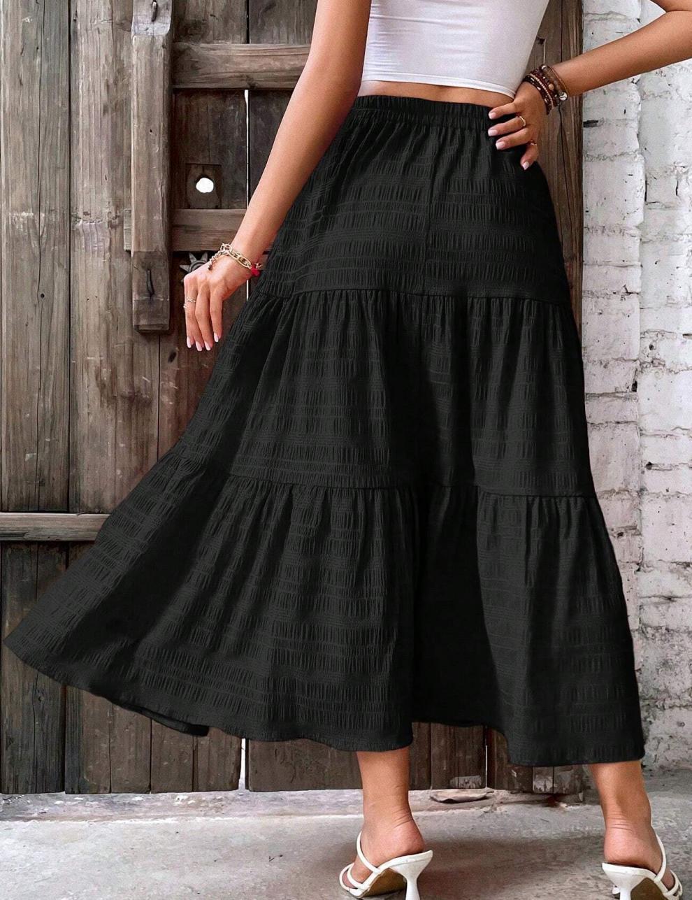 Holiday Occasion Summer Vacation Simple Style Solid Color Polyester Maxi Long Dress Skirts