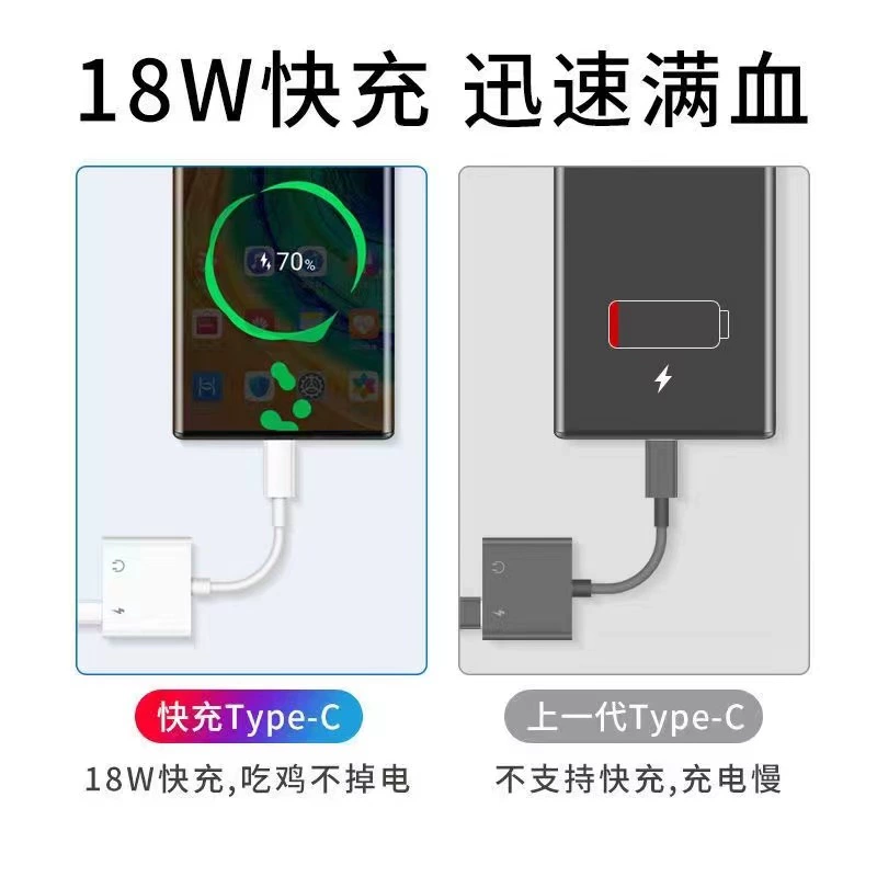 Совместимый наушников Huawei Xiaomi ротор Typec в 3.5 мм для звонков быстрая зарядка конвертер два-в-одном совместимый
