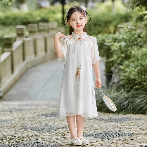 Hanfu girl child ancient costume extremely fairy Hanfu little girl dress girl children's clothing wholesale ancient style performance costume for older children