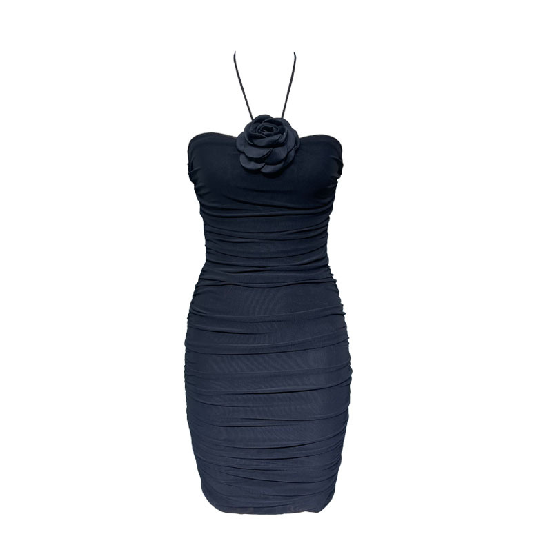 European and American New Women's Cross-border Sexy Backless Flower Thin Slim-fit Hip Dress Dress