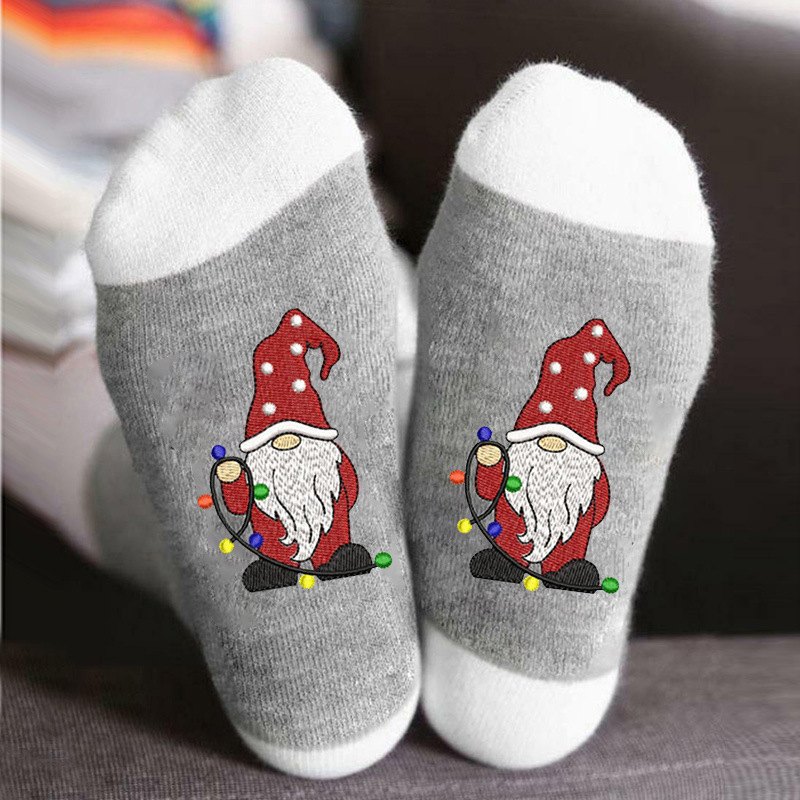 Calcetines de algodón transfronterizos de otoño e invierno para hombres y mujeres copa de vino tinto personalizada calcetines casuales de media pantorrilla ins medias transpirables a juego de colores de moda al por mayor