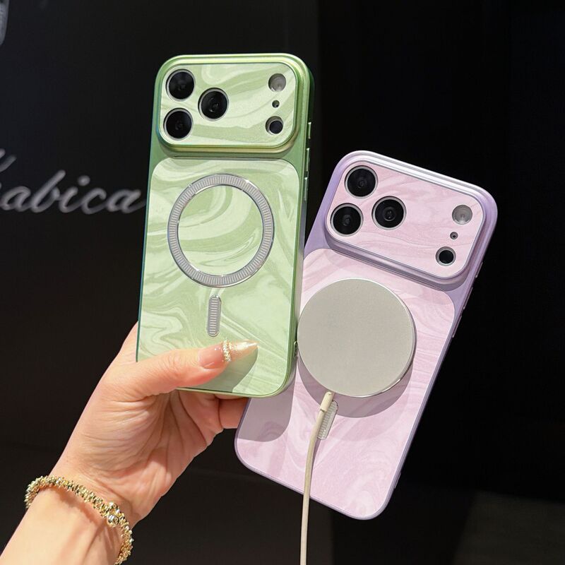 Suitable for Apple 17Promax Water Ripple Magnetic Suction 16P Mobile Phone Case Iphone17/16/15 Protective Case 17Pro