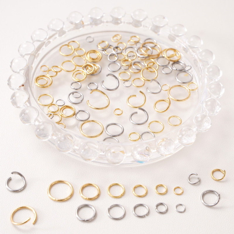 Stainless Steel Open and Closed Single Ring Parts, Pendant Connectors, DIY Handmade Accessories, Materials for Making, Wholesale