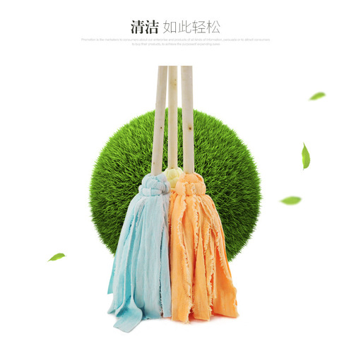 Factory direct sales old-fashioned wooden pole cotton mop iron hoop mop household property hotel mop wholesale