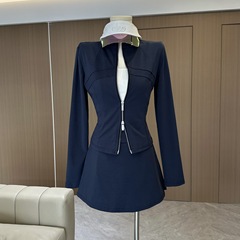 新款时尚秋季套装女长袖上衣+半身裙三件套春秋装
