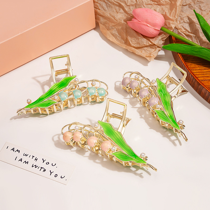 Rose, Flower, Grain Pattern Sweet Pastoral Women'S Rose Flower Grain Alloy Plating Hair Clip Hair Claws