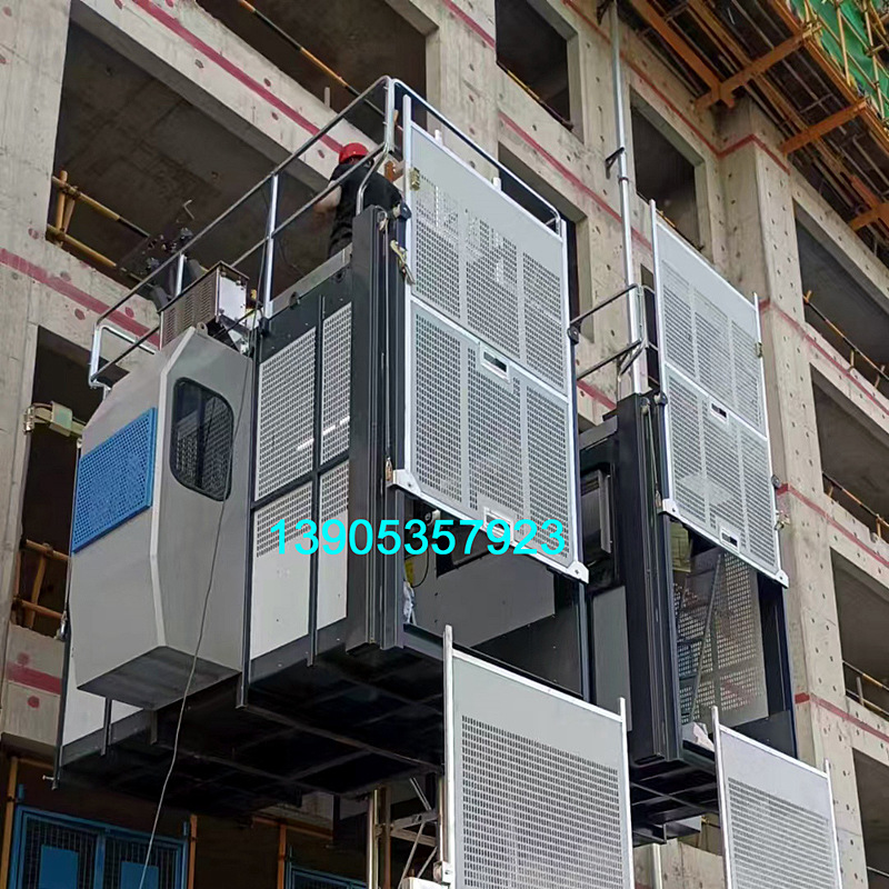 店庆特价1000kg单柱双笼升降机 自升式龙门架升降机SC100施工货梯