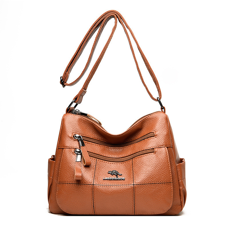 Women's Solid Shoulder Bag Trendy New Pu Leather Designer Travel Large Capacity Crossbody Bag Hobo