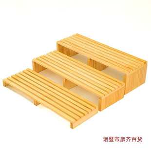 Bamboo and Wood Combination Bread Tray Cake Island Cabinet Display Display Rack Multi-Layer Hotel Supermarket Wooden Rack