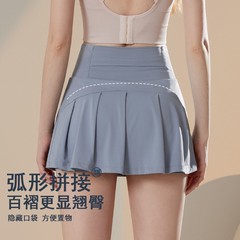 Cross-border fitness sports shorts spring and autumn thin quick-drying running anti-exposure loose high-waisted slimming yoga tennis culottes