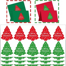 厂家专供跨境新款圣诞信封密封贴纸和圣诞树标签礼品邀请贺卡信封