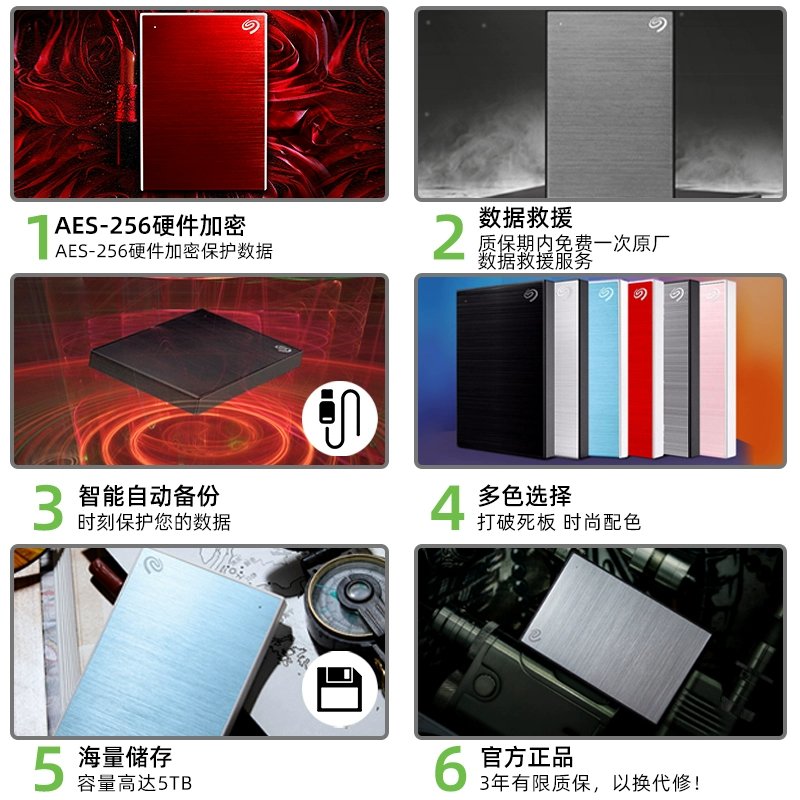 Внешний мобильный жёсткий диск Seagate большой ёмкости высокоскоростной 500 ГБ/1 ТБ/4 ТБ 2.5" оригинал, совместим с Xinrui Yiming