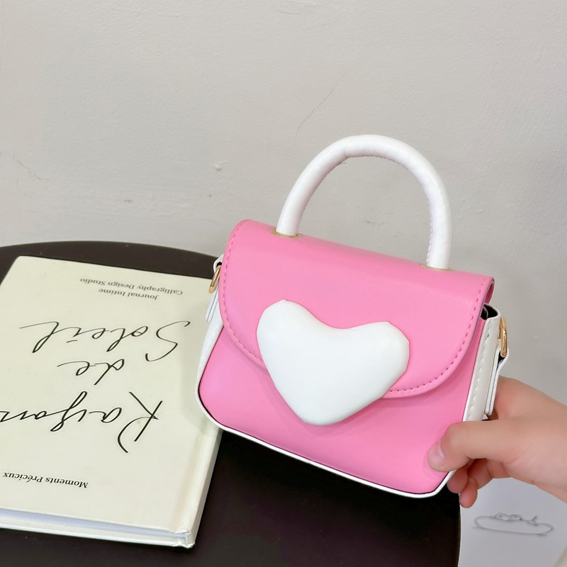 Bolsos para chicas coreanas de dibujos animados de amor contra colores de moda extranjera para niños de un solo hombro bolso de cambio
