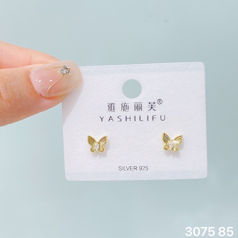 Yashilifu s925 スターリングシルバー新しい絶妙な小さなジルコン光沢のあるイヤリングシンプルで多用途の女性のイヤリング|undefined