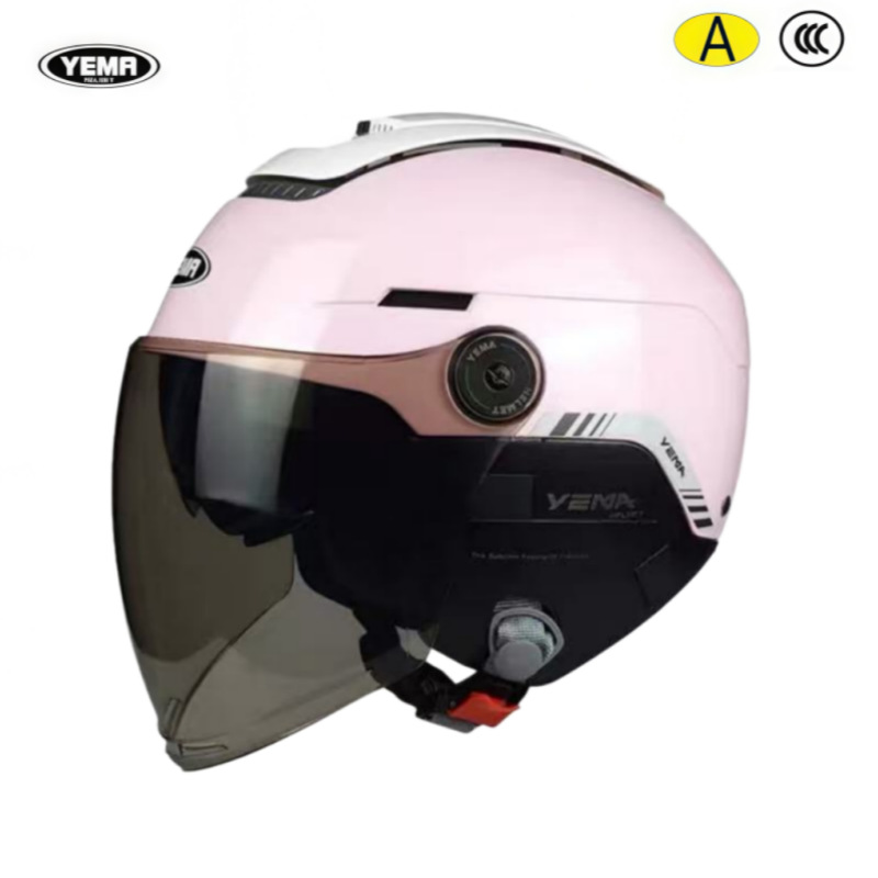 Mustang 3C Certified Ym370S Dual-Mirror Half Helmet New National Standard Motorcycle Electric Vehicle Safety Helmet New Model Summer Ventilation