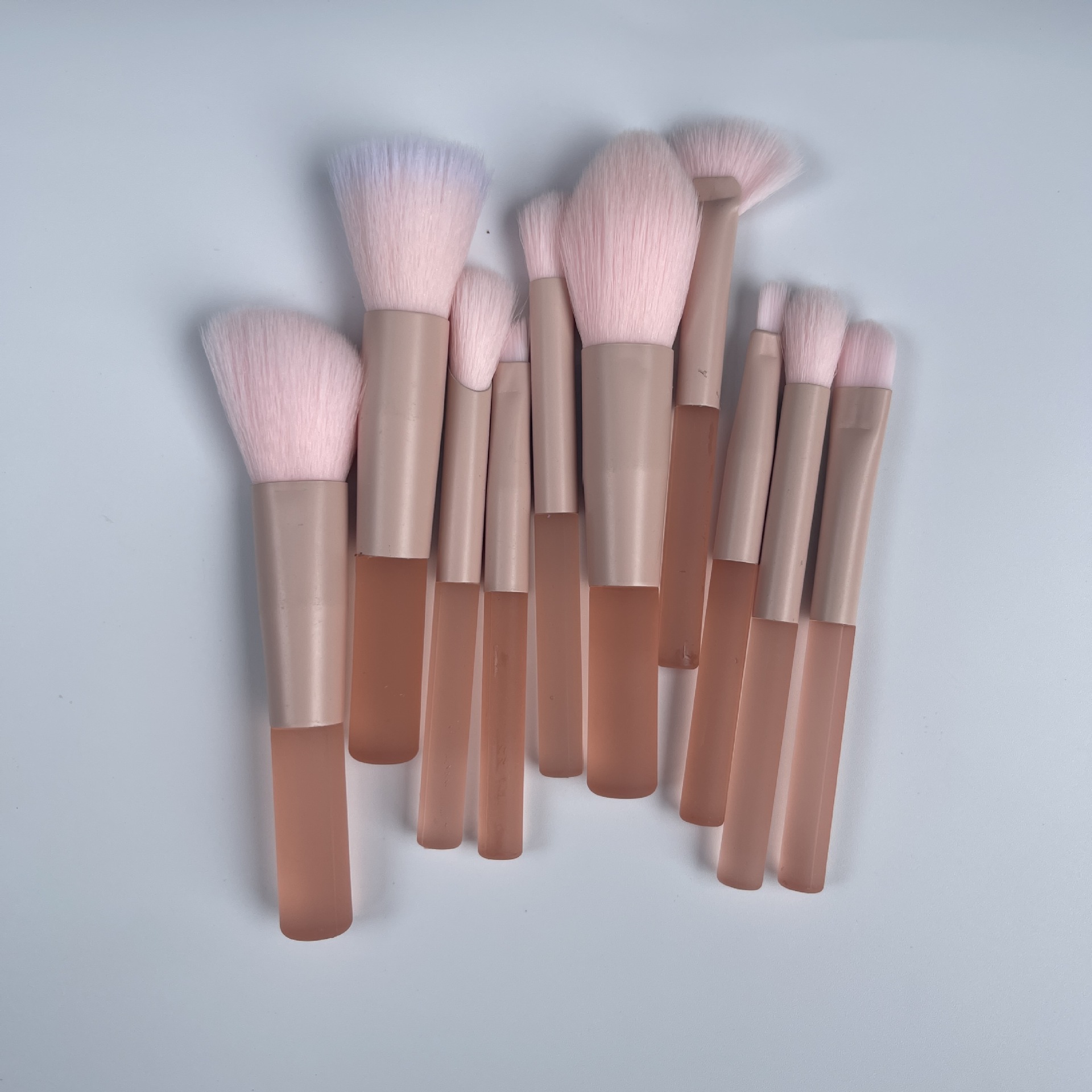 10 mini melocotón Rosa pinceles de maquillaje traje principiante se ruboriza cepillo suelto portátil herramientas de belleza cepillo conjunto