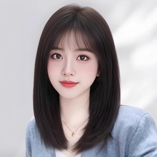 长直发女蓬松自然假发百搭气质波波头锁骨发中长发仿真发全头套