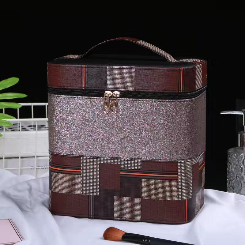 Lattice coffee splicing plus high double layer 24*17*24cm