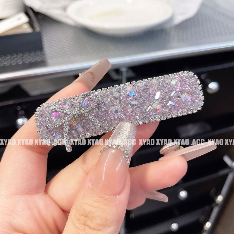 South Korea New 2025 Purple Crystal Niche Design Colorful Spring and Summer Bangs Broken Hair Breaking Clip Hairpin Hair Accessories South Korea New 2025 Purple Crystal Niche Design Colorful Spring and Summer Bangs Broken Hair Breaking Clip Hairpin Hair Accessories