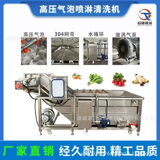 果蔬气泡清洗风干流水线 香菇辣椒清洗机 小龙虾海鲜气泡清洗设备