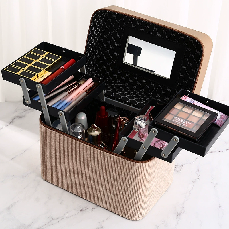 Handheld capacious storage box, cosmetic bag, (Physicals), Korean style