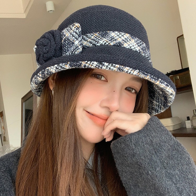 헵번 스타일 짧은 브림 패션 탑 모자 여성의 가을과 겨울 새로운 올 매치 우아한 어부 모자 패션 활 어머니 분지 모자